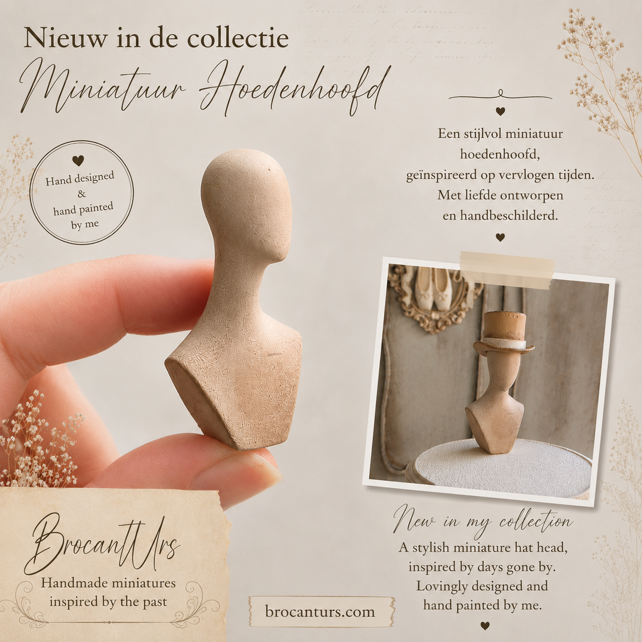 Miniatuur Oud Hoedenhoofd – Victoriaanse Brocante Charme