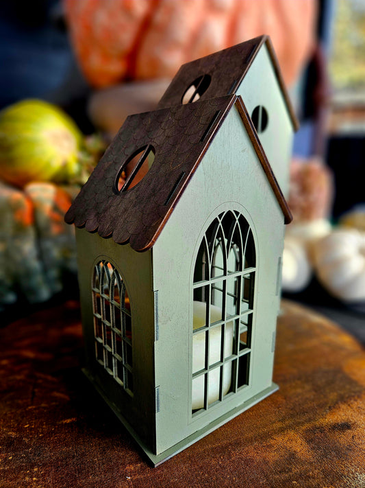 Deco huisje groen gotisch