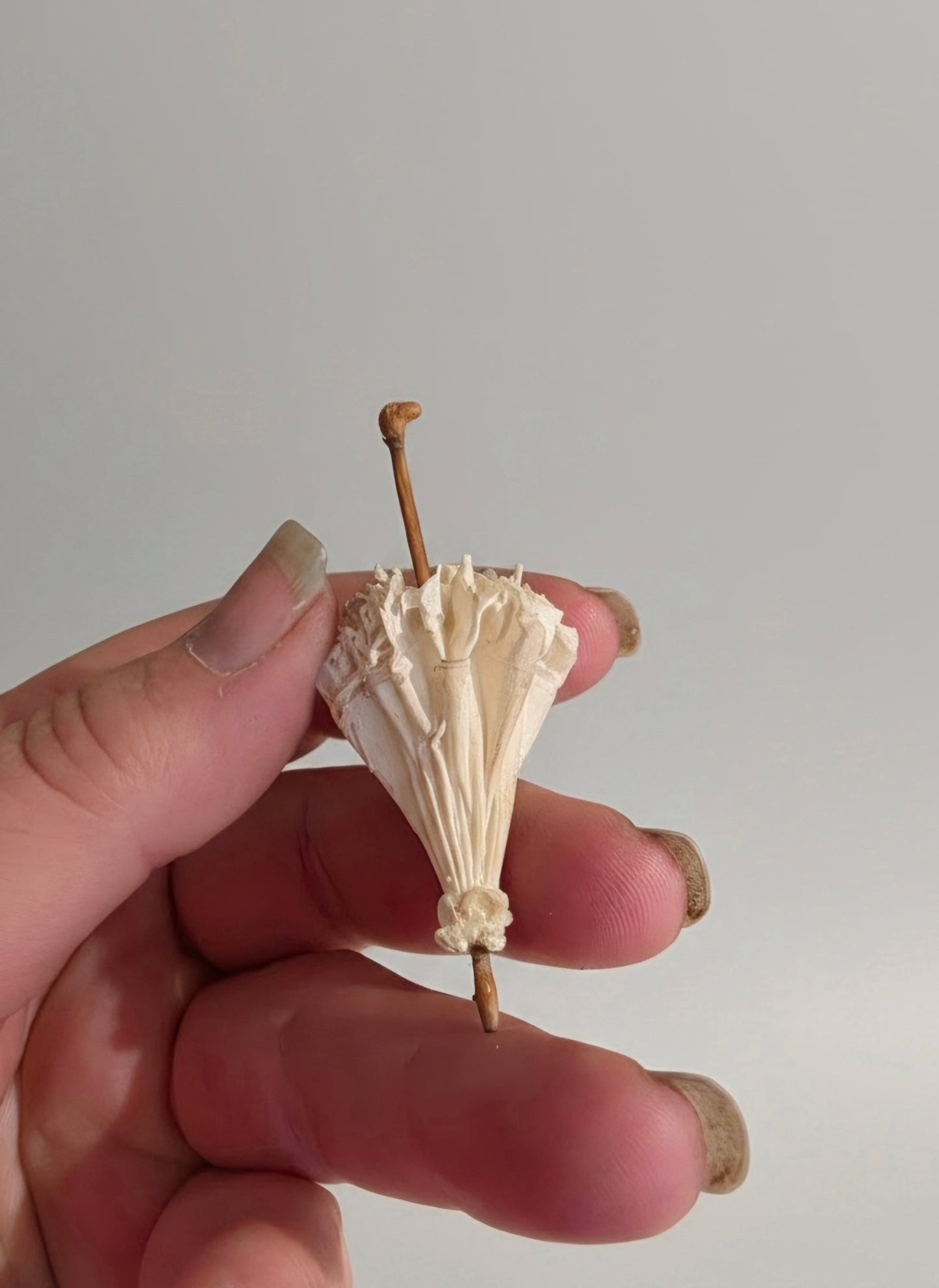 Victoriaans miniatuur parasolletje – handbeschilderd brocante detail