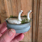 Miniatuur zinken bad (resin) met 2 ganzen (Schaal 1:12) Poppenhuis Accessoire/Diorama