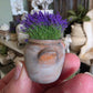 Miniatuur gres pot met lavendel, schaal 1 op 12, poppenhuis, diorama