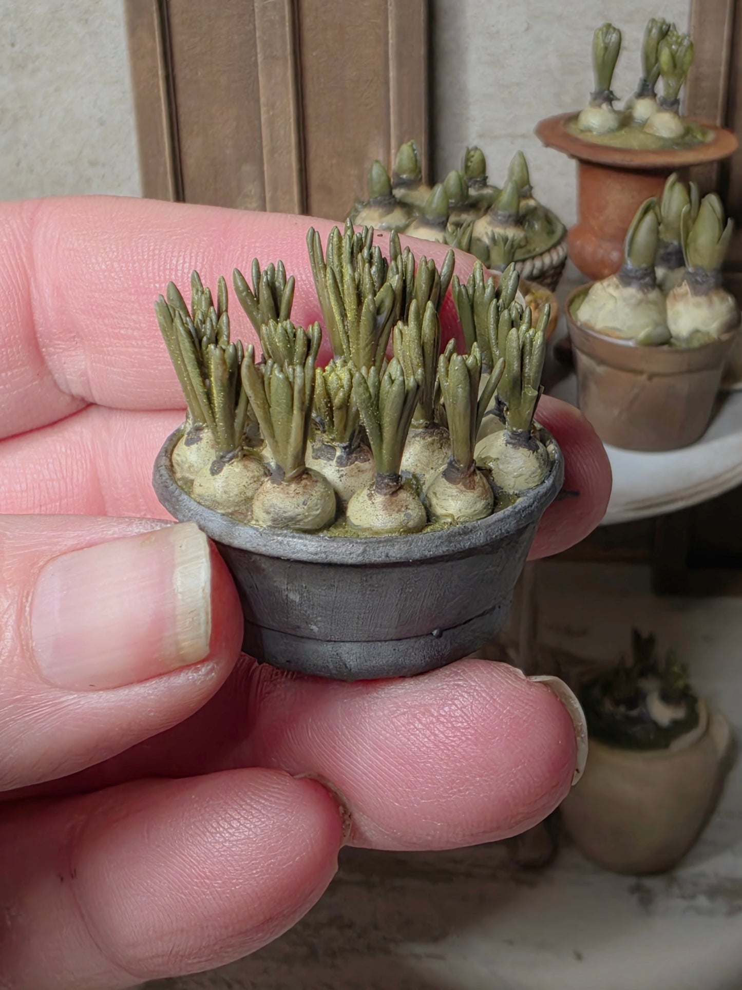 Miniatuur blauwe druifjes in schaal, schaal 1 op 12, poppenhuis, diorama
